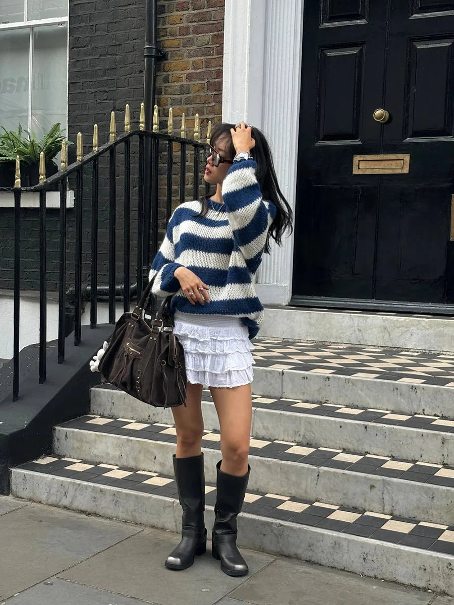 Jaida Loose Striped Pullover Sweater