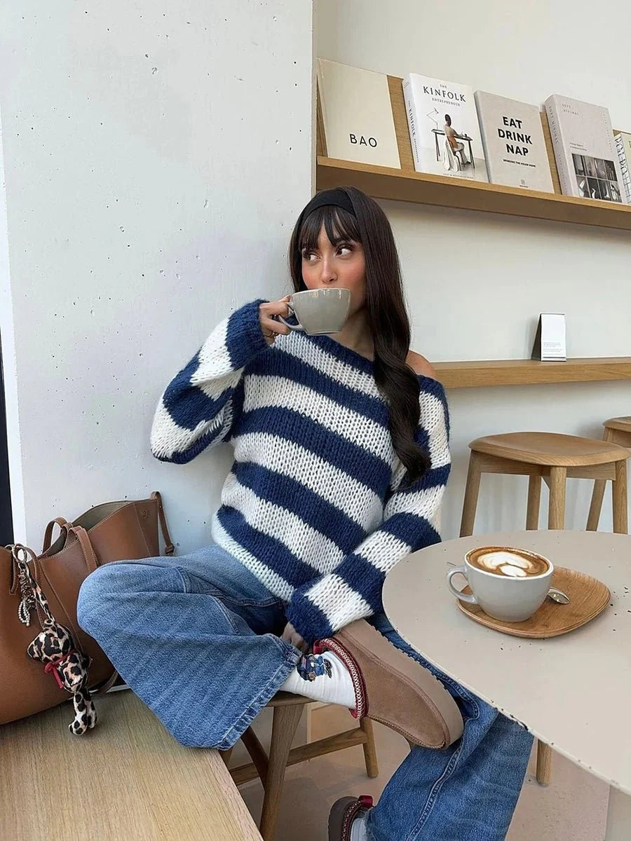Jaida Loose Striped Pullover Sweater