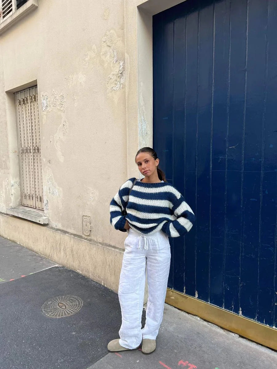 Jaida Loose Striped Pullover Sweater