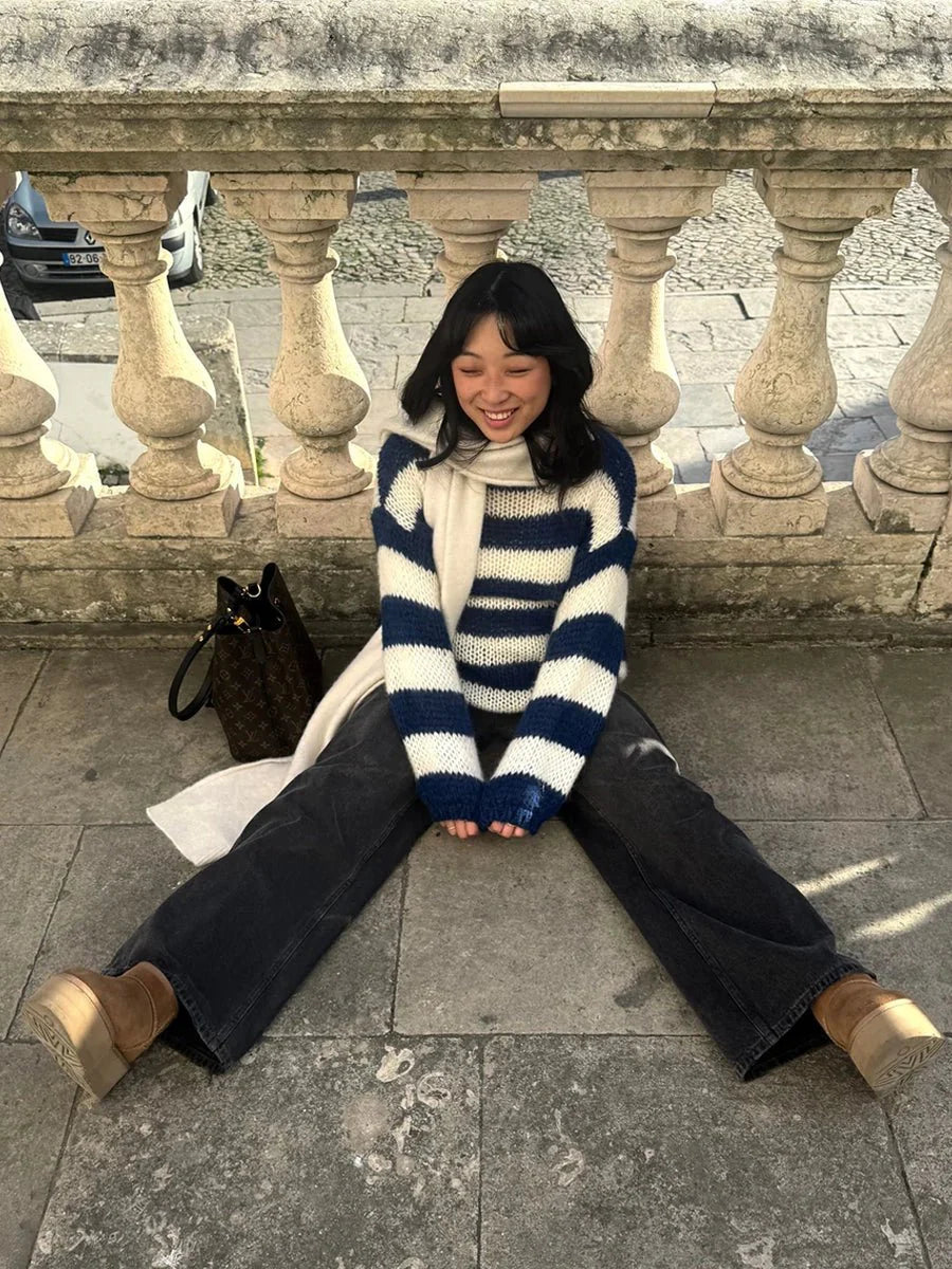 Jaida Loose Striped Pullover Sweater