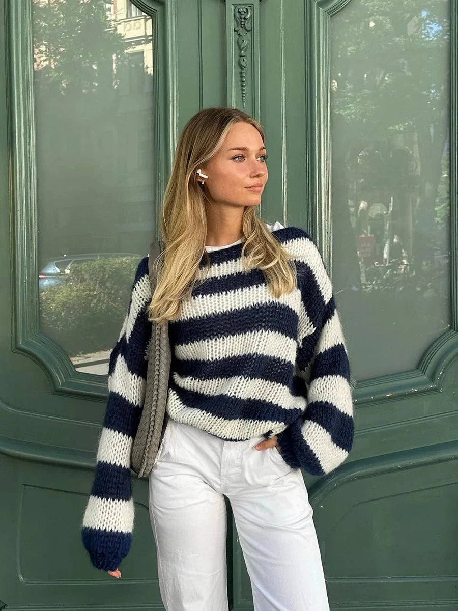 Jaida Loose Striped Pullover Sweater