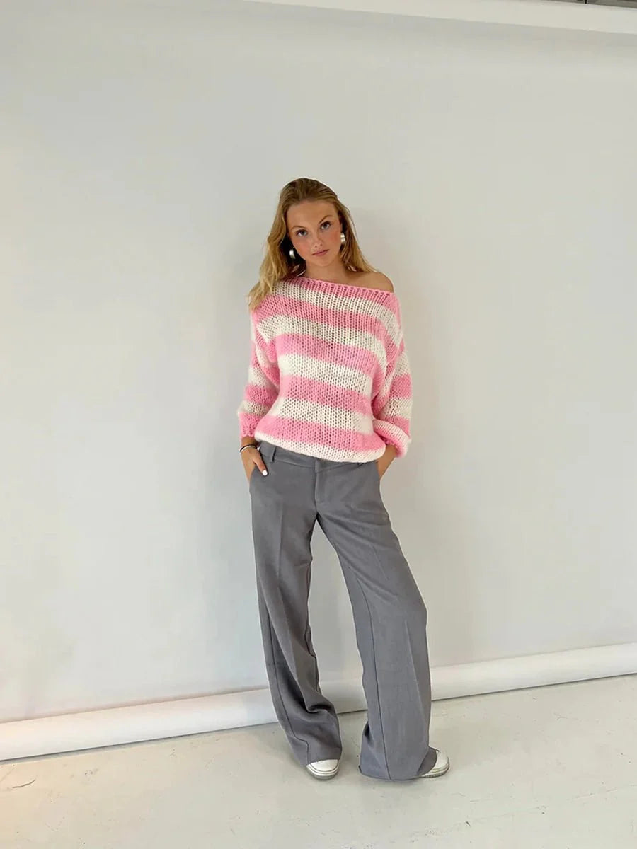 Jaida Loose Striped Pullover Sweater