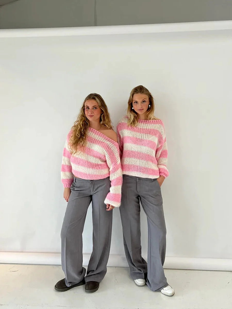 Jaida Loose Striped Pullover Sweater
