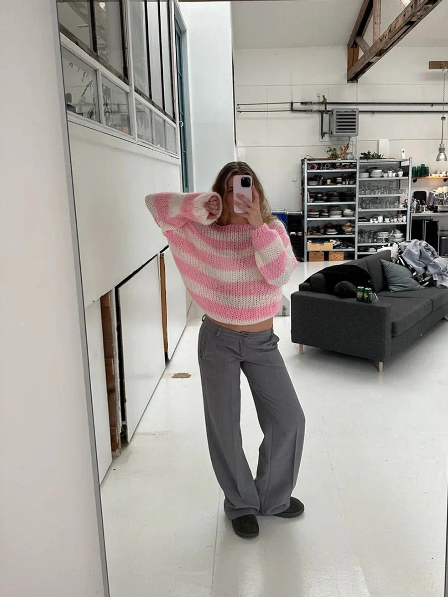 Jaida Loose Striped Pullover Sweater